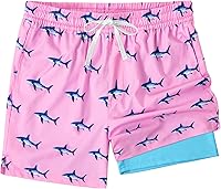 XOMZG Men's Quick Dry Swim Trunks with Mesh Lining, Pockets & Hawaiian Patterns - Beach Shorts