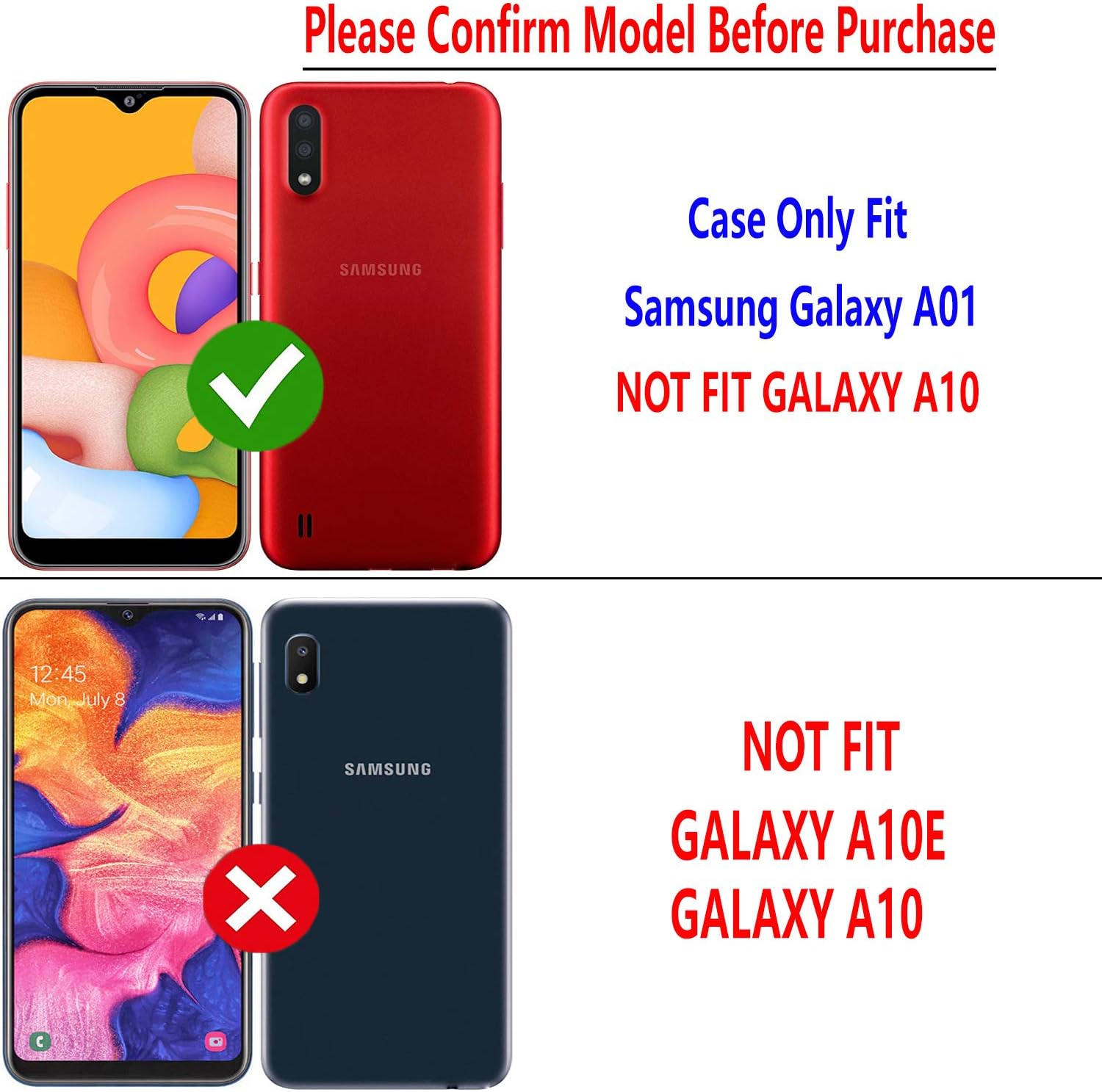 Samsung Galaxy A01 Phone Case, Included [Tempered Glass Screen Protector], STARSHOP- Premium Leather Wallet Pocket Cover and Credit Card Slots - Black