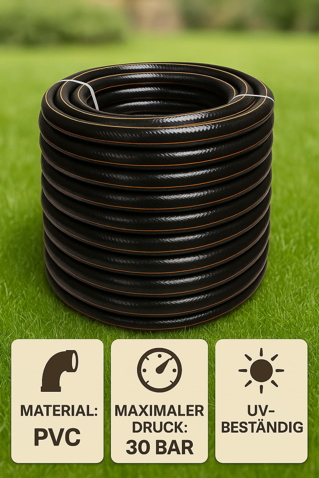 NAKA Carbon Gartenschlauch 4-lagig Flexibel Wasserschlauch Flexibler 3/4-Zoll-Schlauch 50m