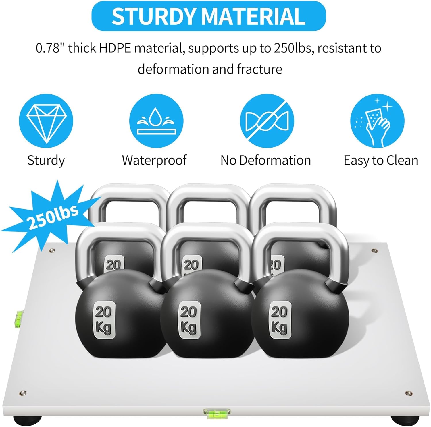 Resin Leveling Table 22.8 x 15 Inch, Adjustable HDPE Leveling Table for Epoxy Resin, Self-Leveling Craft for Resin Accessories, Pouring Tools, and Acrylic Art