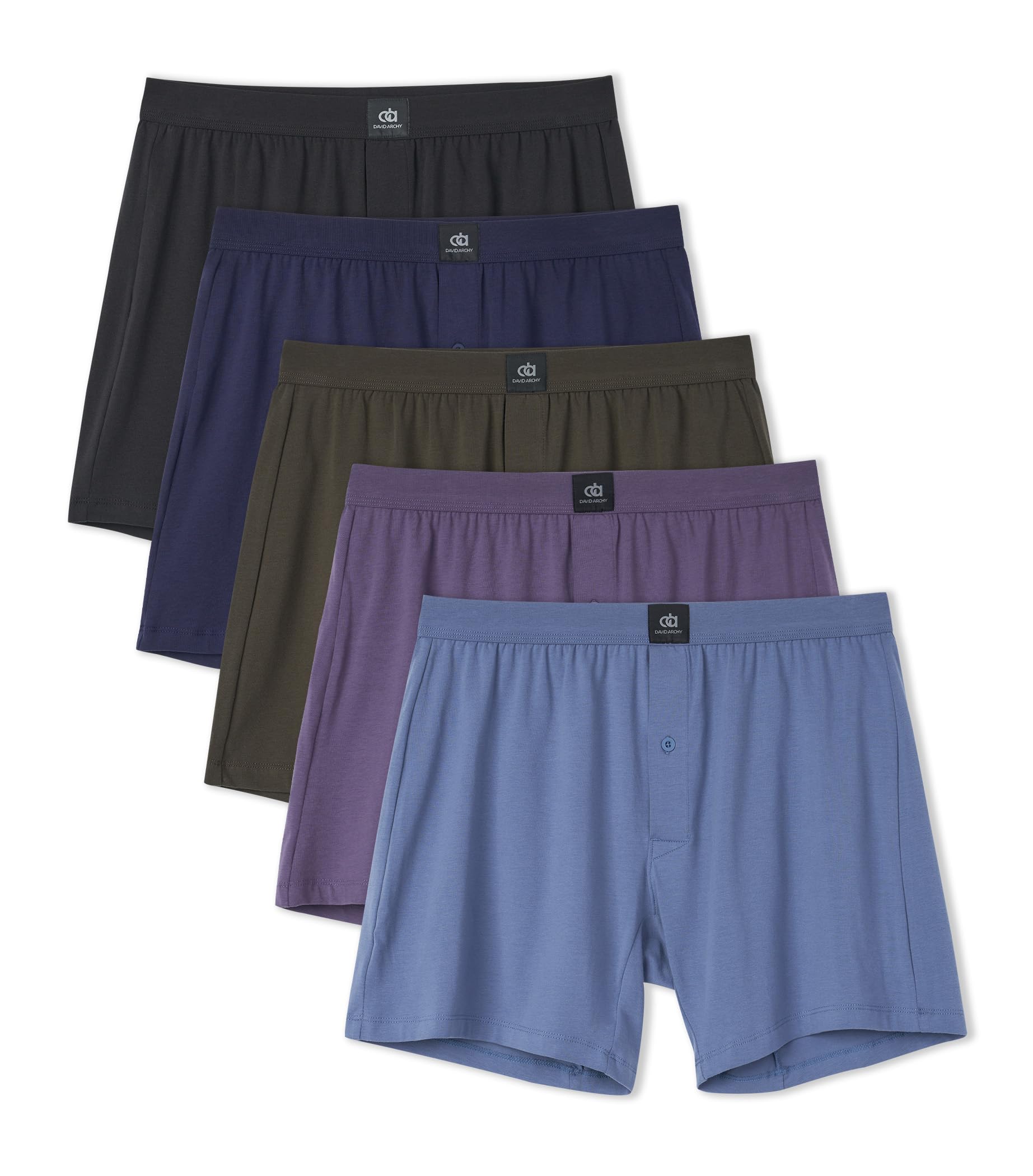 DAVID ARCHY Combed Cotton Boxers for Men Soft Underwear Mens Boxers Knit Boxer Shorts for Men Pack