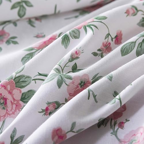 Miniatura 72 de HoneiLife - Juego de funda de edredón floral de algodón, con cierre de cremallera y lazos en las esquinas, 3 piezas, suave y transpirable