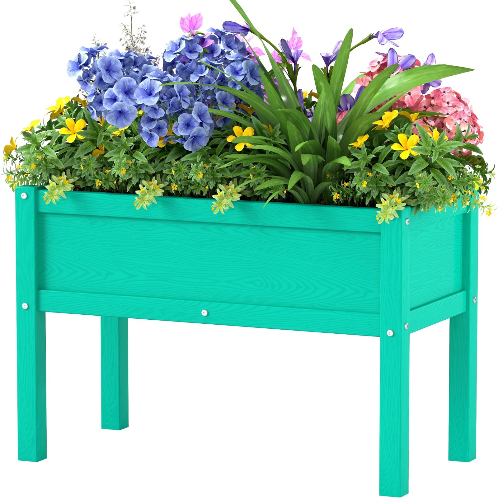 Navy Blue Raised Garden Bed - Durable Outdoor Planter -9