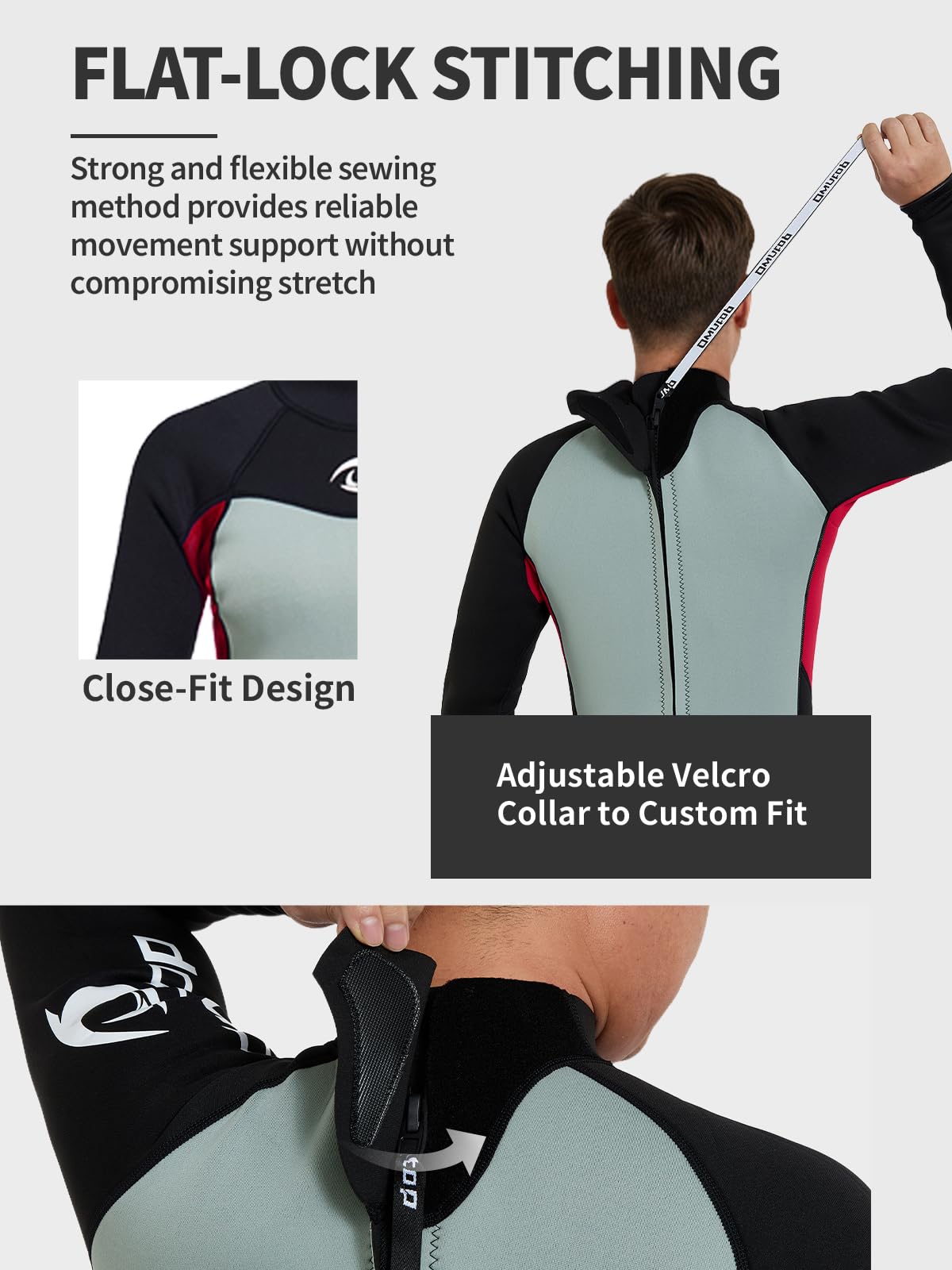 Owntop 5 mm Neoprenanzug für Herren | Winter-Neoprenanzüge in voller Länge | UV50+ Sonnenschutz | warmer Neoprenanzug | 5/3 mm Reißverschluss hinten