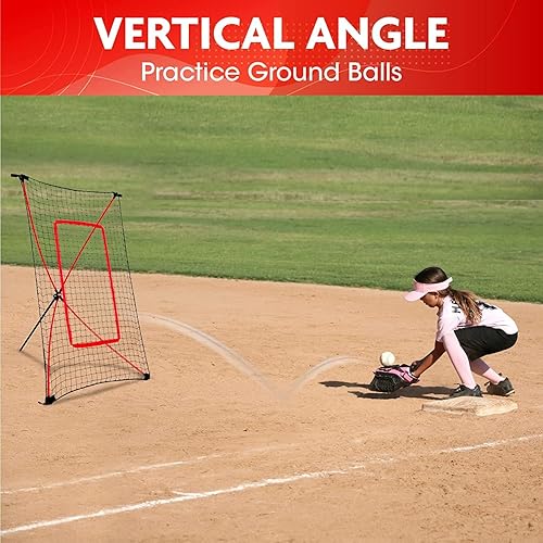 Miniatura 7 de Red de entrenamiento de béisbol - Regalos para niños, adolescentes, niños y jóvenes  Redes de práctica de béisbol Rebotadores - Golpear, lanzar y