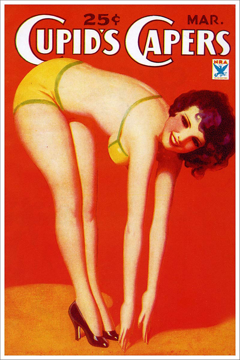 March 1937 Cupids Capers Vintage Classic PinUp Girl Retro Cover Art Poster CANVAS Print