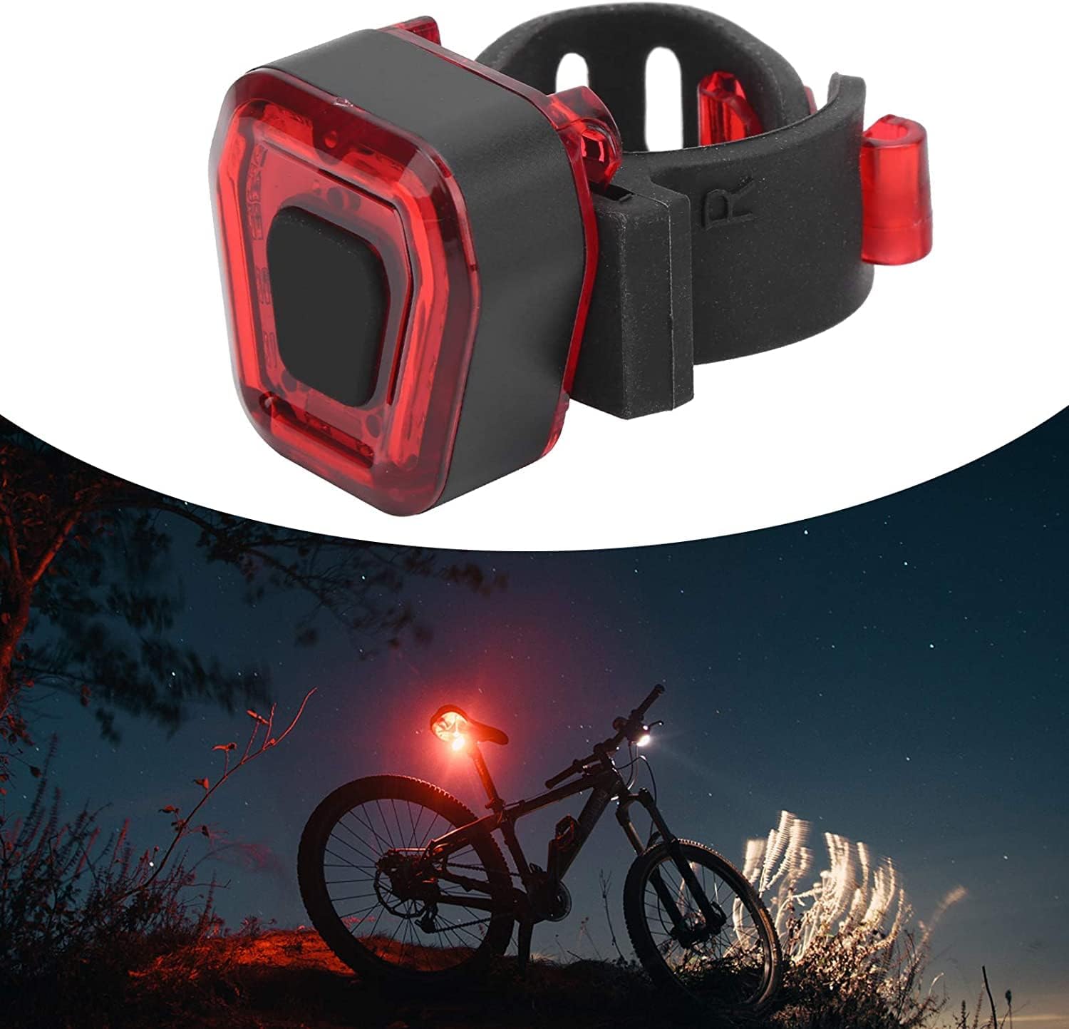 JYYBN Bicycle Light Waterproof Taillight USB Rechargeable Warning Night Riding Light, Durable and Long Service Life.