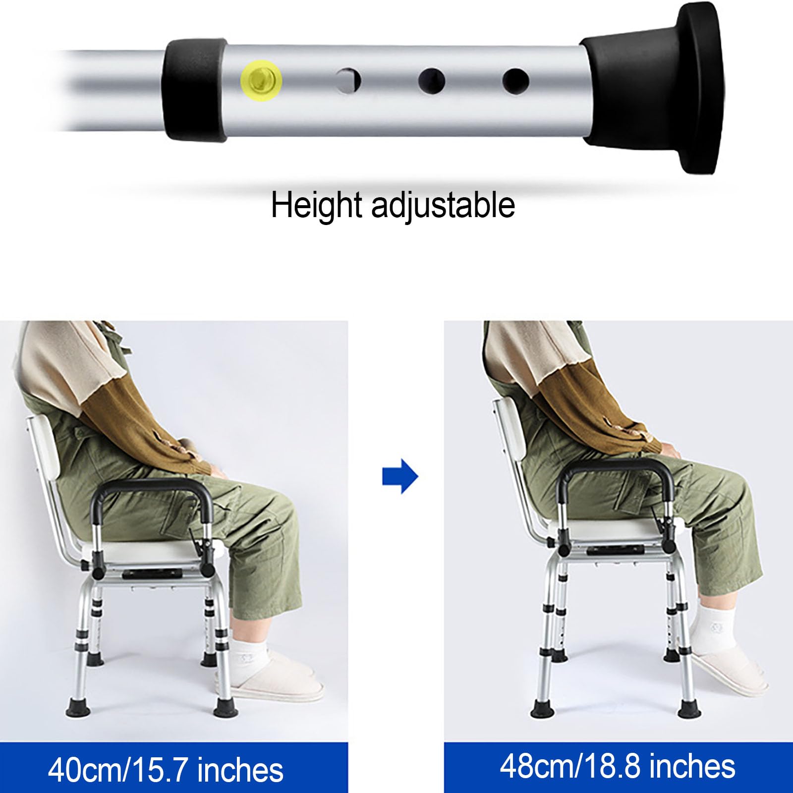 Fotel prysznicowy, obracany o 360°, regulacja wysokości, nośność 163 kg, aluminiowa rama, składany, antypoślizgowy siedzisko do wanny dla seniorów i kobiet w ciąży