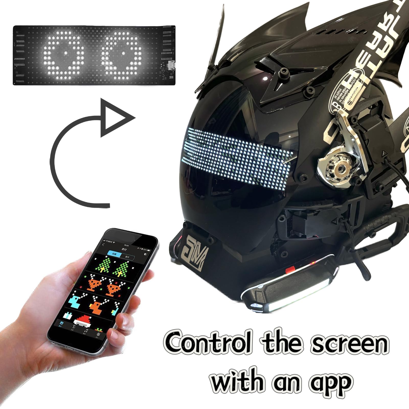 Máscara punk para adultos, máscara de cosplay de Halloween, regalo de fiesta, luz LED, máscara de disfraz para hombre