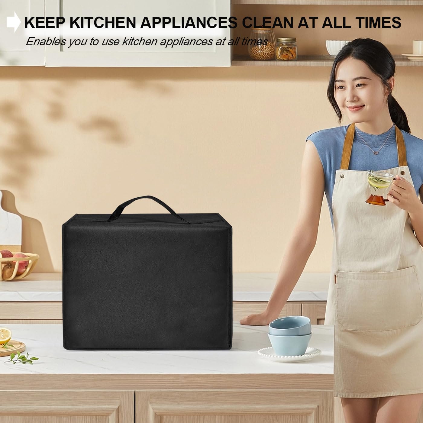 Ice Maker Cover, Waterproof Dustproof Cover, Protective Ice Maker Cover For Countertop Ice Maker Machine, Portable Ice Maker, Ice Cube Maker (16.5 X 12.6 X 15 Inch