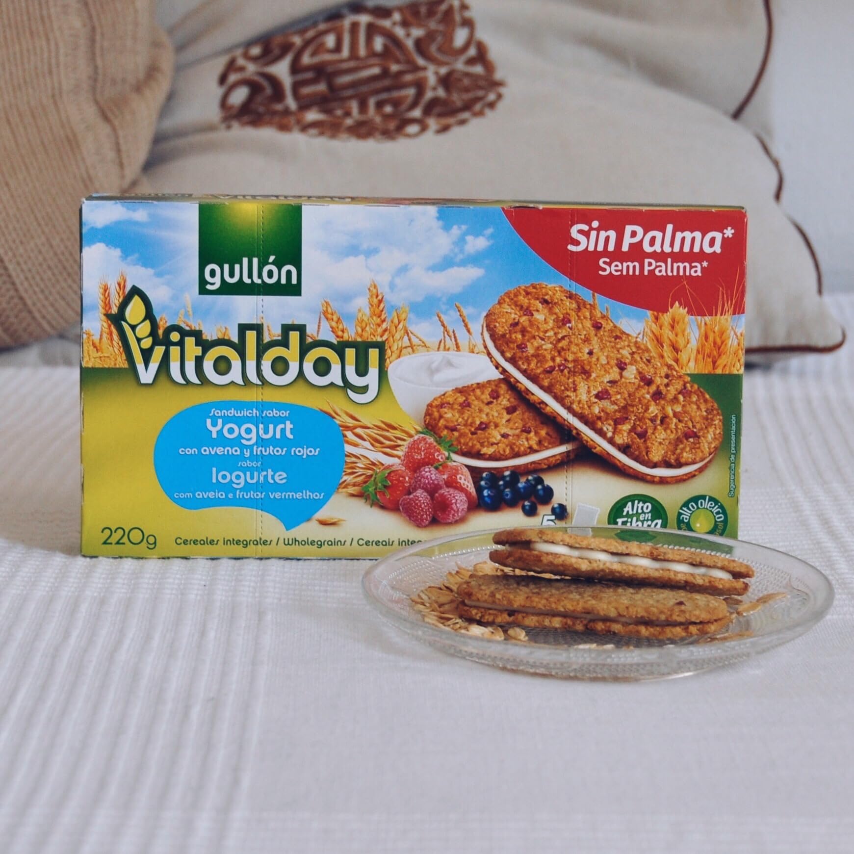 Gullón Vitalday Sandwich Yogur Galleta Desayuno y Merienda, Paquete de 5 x 44g