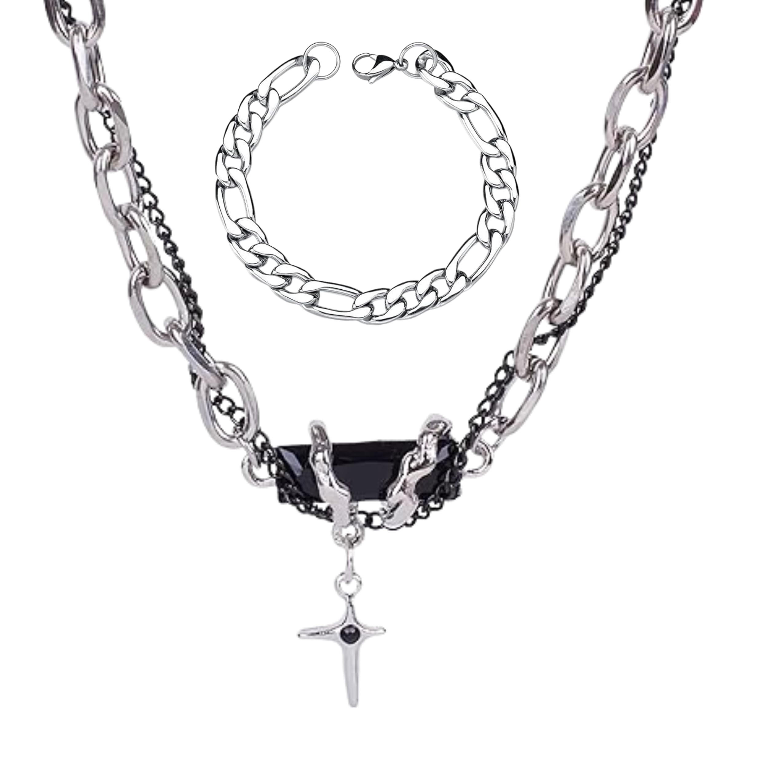 salty alpha Set of Bracelet & Necklace for Men - Rugged & Biker - Pendant, Chain Jewellery Combo | Gift for Diwali, Christmas, Marriage, Birthday-picture-24
