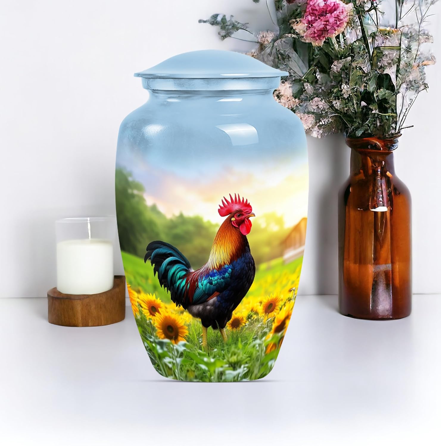 Rooster Urn for Ashes Adult Male - Urns for Women Human Ashes (10inch 1Pc)
