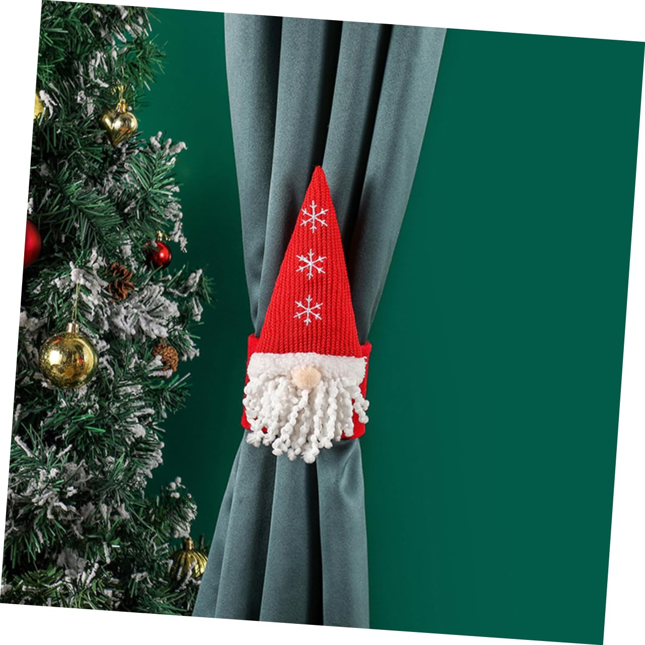 Toyvian 4pezzi Fermatende Natalizi Design GNOME Decorazione Festiva per Finestre Ritenzione Tende Morbido e Affidabile per Casa e Ristoranti