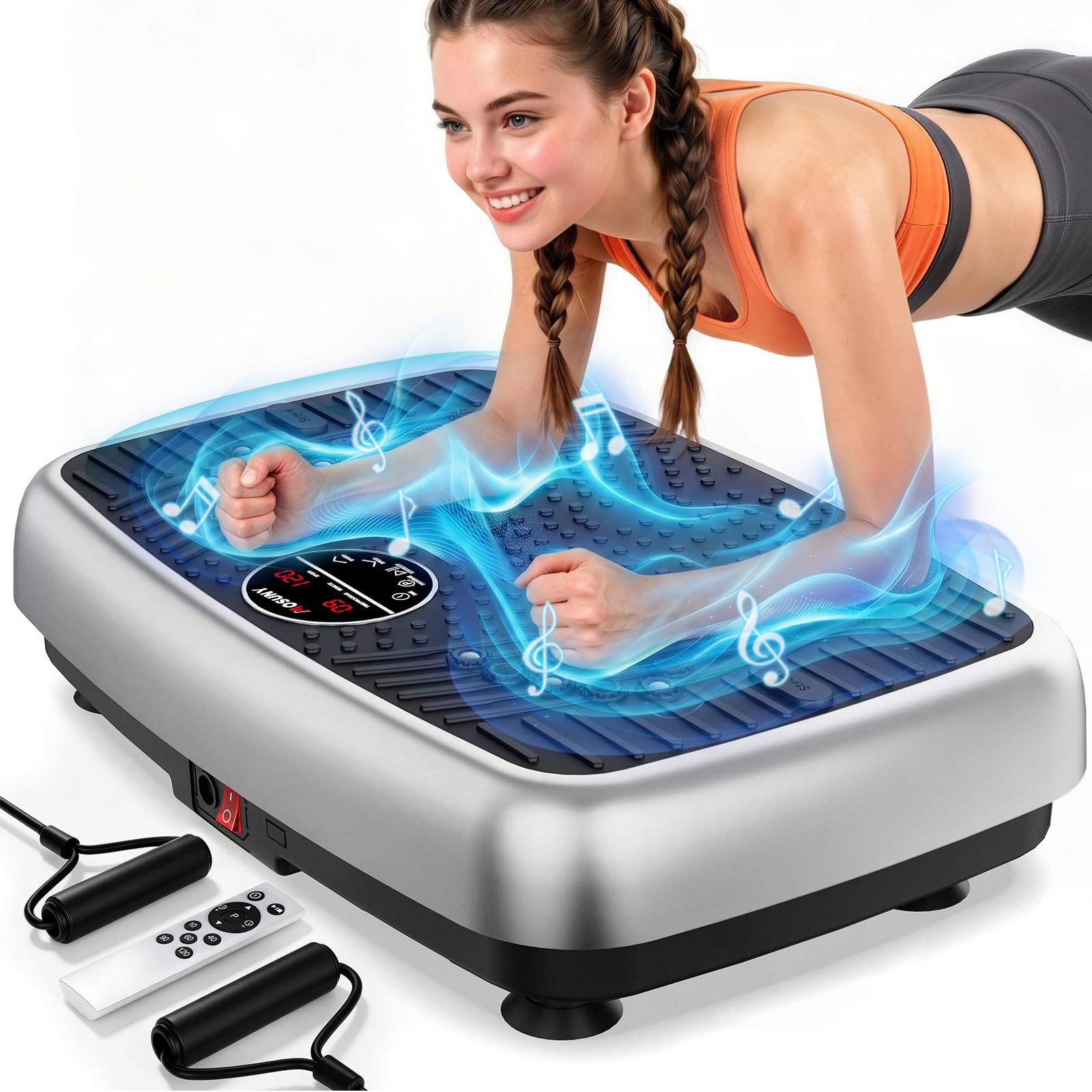 Vibration Plate, Upgraded Vibration Plate Exercise Machine for Lymphatic Drainage & Weight Loss, Vibrating Plate for Full-Body Workout