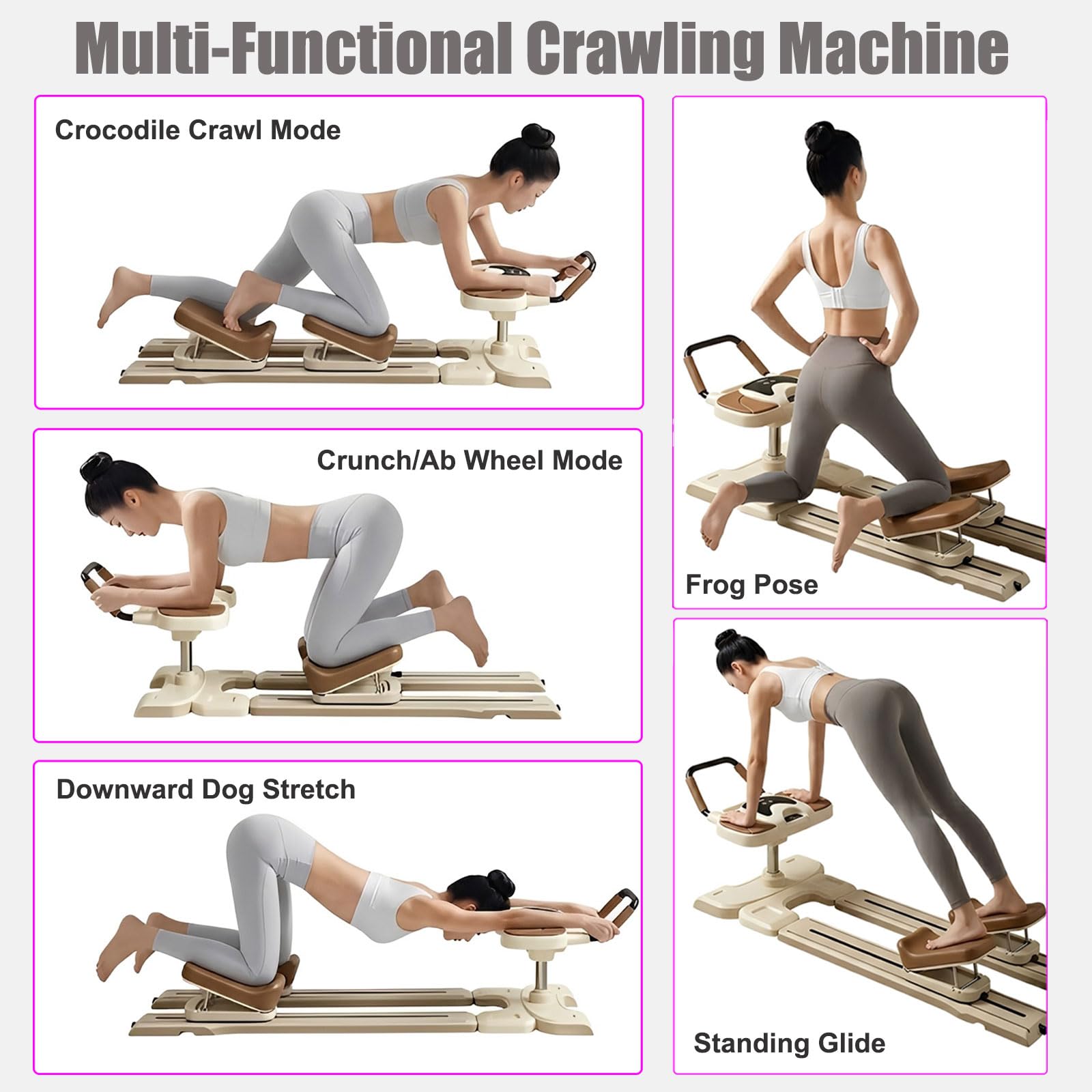 Crawling Machine, Dispositivo Di Strisciamento Fitness, Spine Twist ＆ Stretch Trainer, Attrezzatura Per Allenamento Per Alleviare Il Mal Di Schiena, Stretching Delle Gambe E Attivazione Del Core