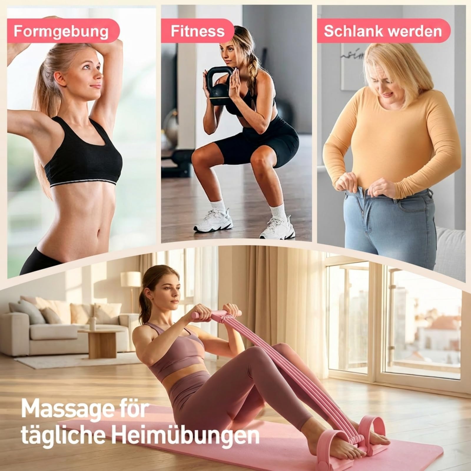 8 Röhren Widerstandsbänder mit Griff, 2026 New 3-in-1 Multifunktions Expander, Resistance Bands, Oberschenkeltrainer Fitnessbänder, Ganzkörpertrainer für Zuhause Leg Exerciser für Yoga Fitness