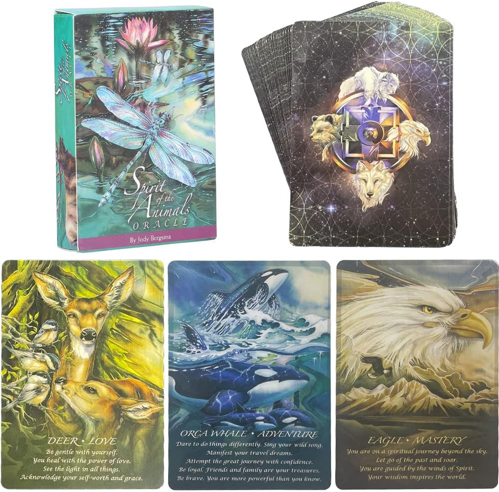 Oracle Cards Deck,Tarot Cards Deck,Spirit Animal Oracle Cards,52-Tarot Cards Set for beginners