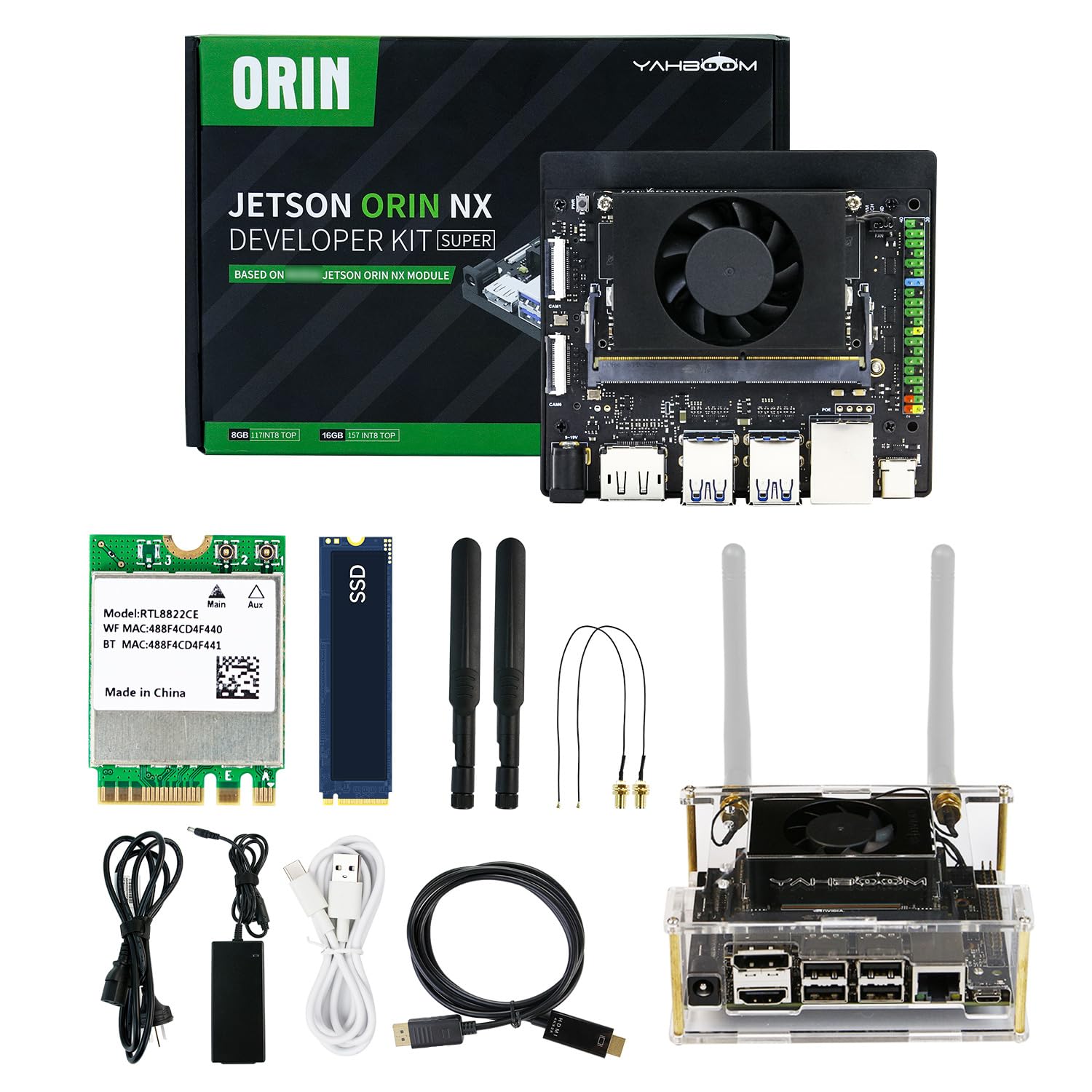 Yahboom Jetson Orin NX 16GB Development Board Kit 157TOPS Provide ROS2 Ubuntu Programming Courses Provide ROS Programming Courses Support Super Kit-image-13