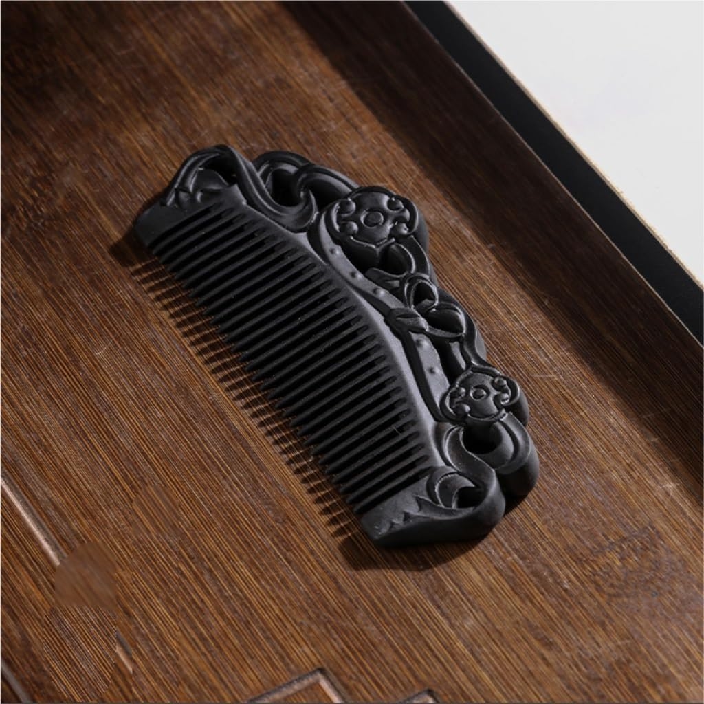Peruka Grzebień Solid Wood Wet Hair Comb Men's Hair Comb Black Portable Travel Comb Home Bathroom Comb Duże grzebienie do włosów