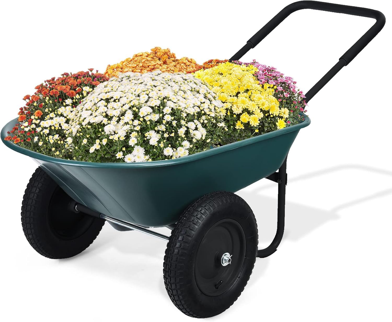 Schwerlast Gartenwagen 2-Rad mit Kippfunktion, 600 kg Tragkraft, Handwagen mit Polywanne & Stahlrahmen, Ergonomischer Griff, rostresistent – Ideal für Garten, Hof & Outdoor