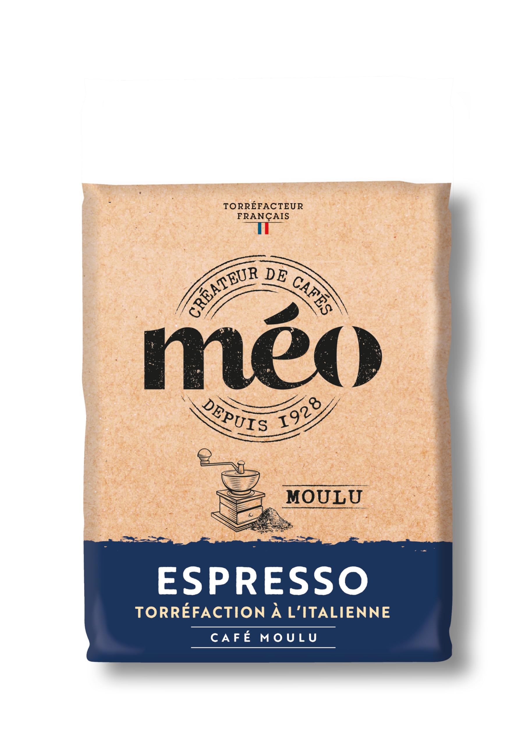Cafés Méo - Café Moulu Espresso - 6 kg - Intensité 9/10 - Arômes Authentiques, Aromatique - Lot de 6 x 1 kg