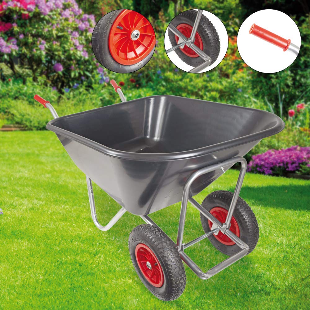 BPA 2-Rad Schubkarre groß 240L – Großmuldenkarre mit PP-Mulde | Agrarkarre Silokarre für Stall, Hof & Garten | verzinkter Rahmen & Luftbereifung