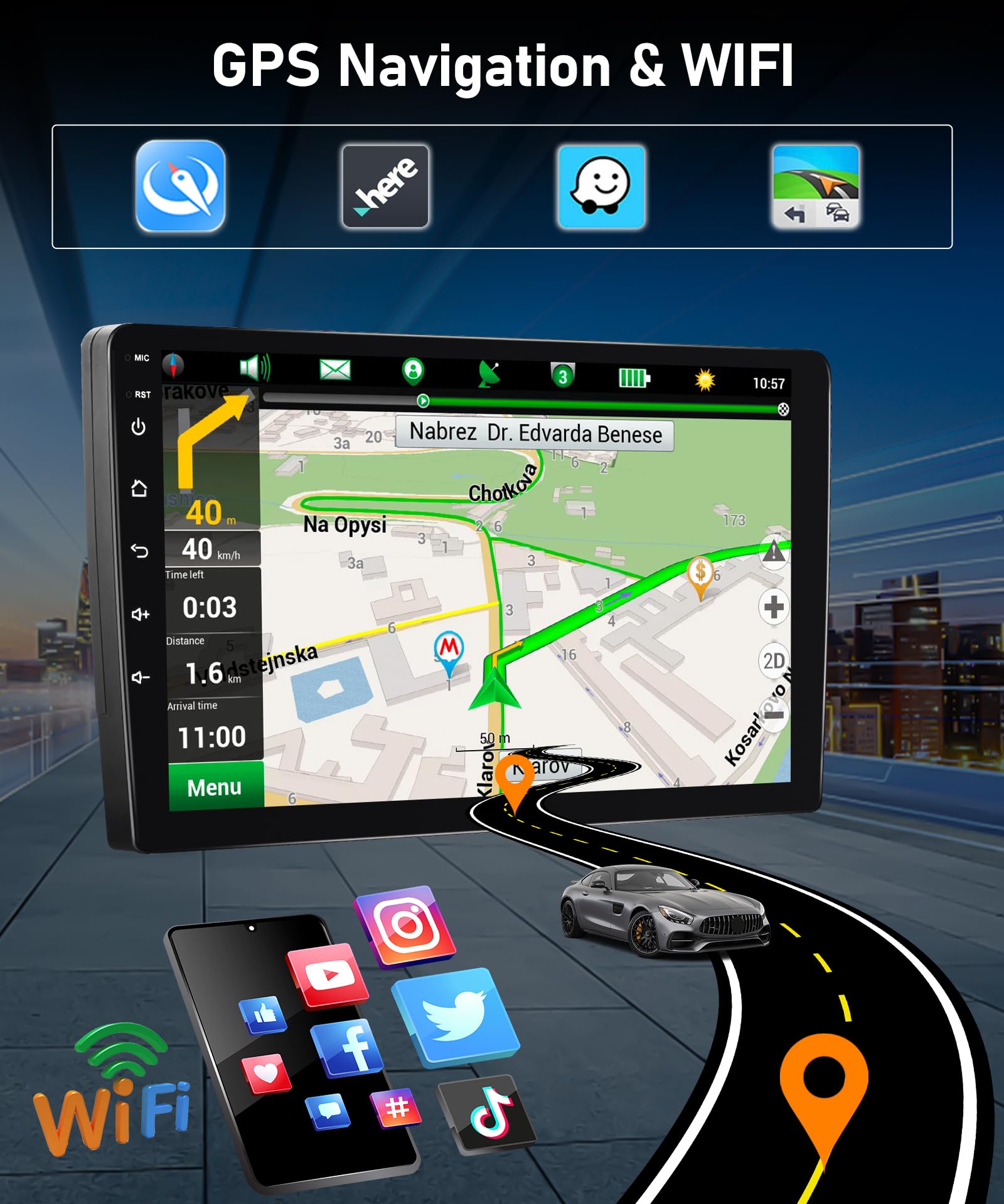 CAMECHO [6+128G] 8 Núcleos Android 15 Autoradio para Porsche Cayenne 2002-2010, 9 Pulgadas Radio con Bluetooth GPS WIFI Wireless Carplay Android Auto FM/RDS 32EQ DSP +Cámara Trasera Canbus 1280*720 HD