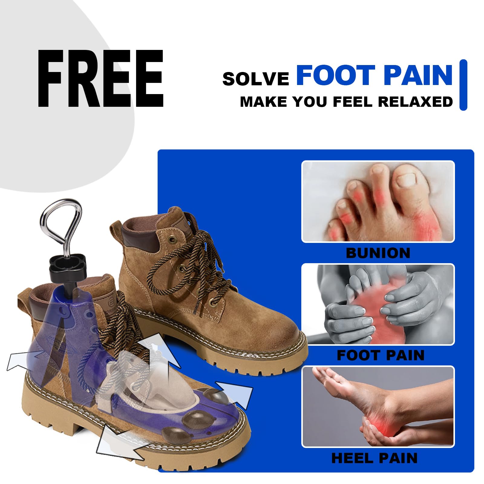 Estirador de zapatos para hombres y mujeres, estirador de botas para pies anchos, ajustable, expansor de botas