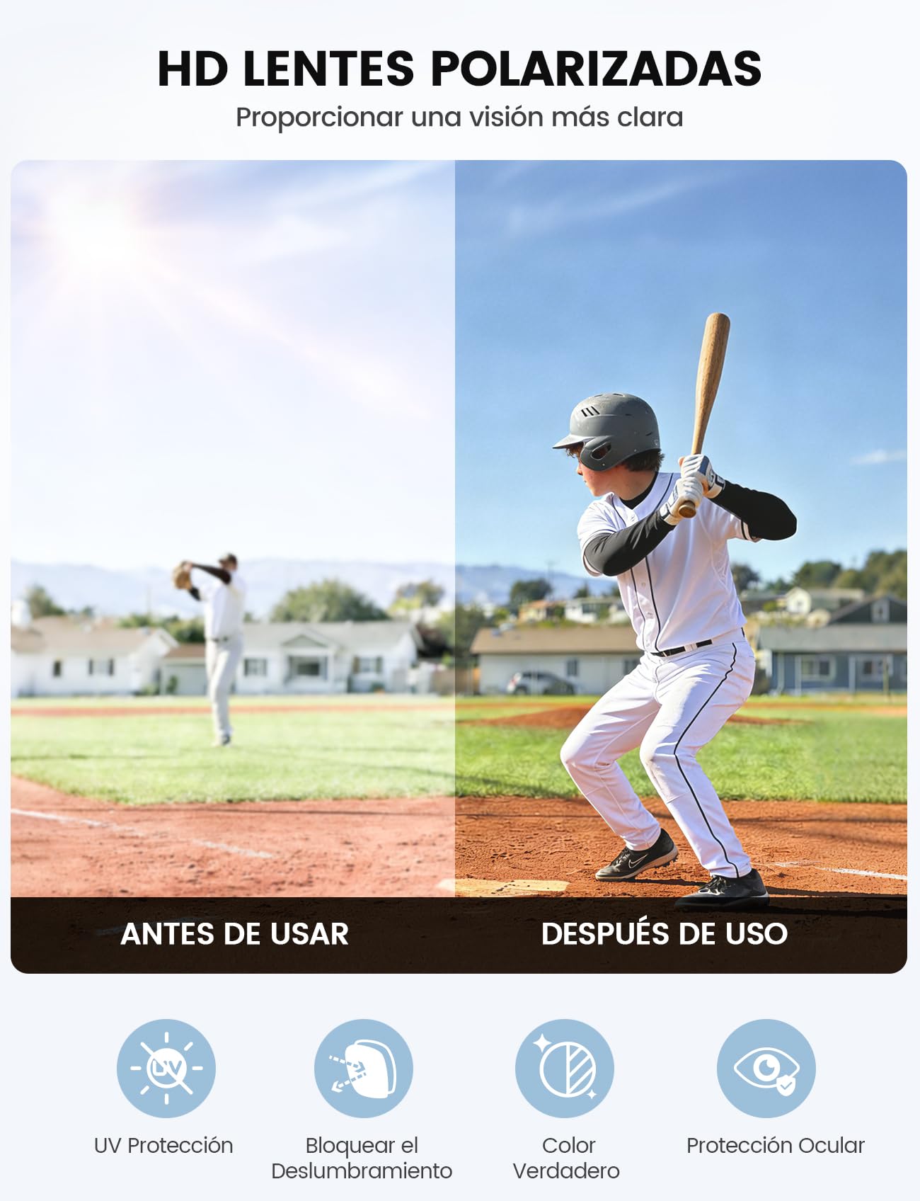 Lamicall Polarizadas Gafas de Sol Ciclismo para Niños - [22g Ultraligero] UV400 Protección, TR90-Marco, Gafas Ciclismo Niños con Almohadilla Nasal Ajustable, Gafas Niños para Ciclismo/Running/Béisbol