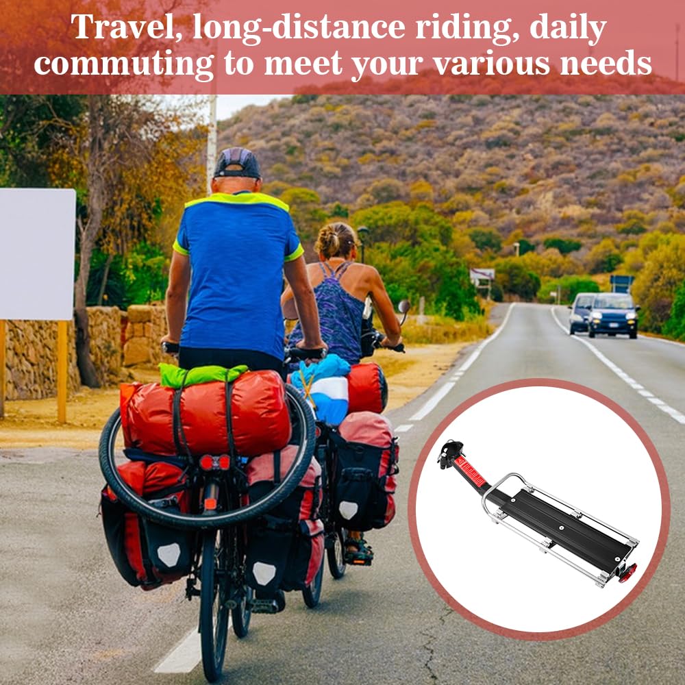 Portaequipajes Ajustable para Bicicleta, aleación de Aluminio, Soporte para tija de sillín de Bicicleta de montaña, portaequipajes Trasero para Bicicleta Capacidad de Peso de 9 kg