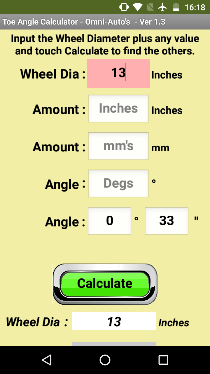 ToeIn/Out CalculatorAmazon.deAppstore for Android