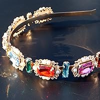 Vista 5 de Diadema de diamantes de imitación para mujer, diadema de cristal brillante, accesorios vintage, aro de diamante para fiesta de noche