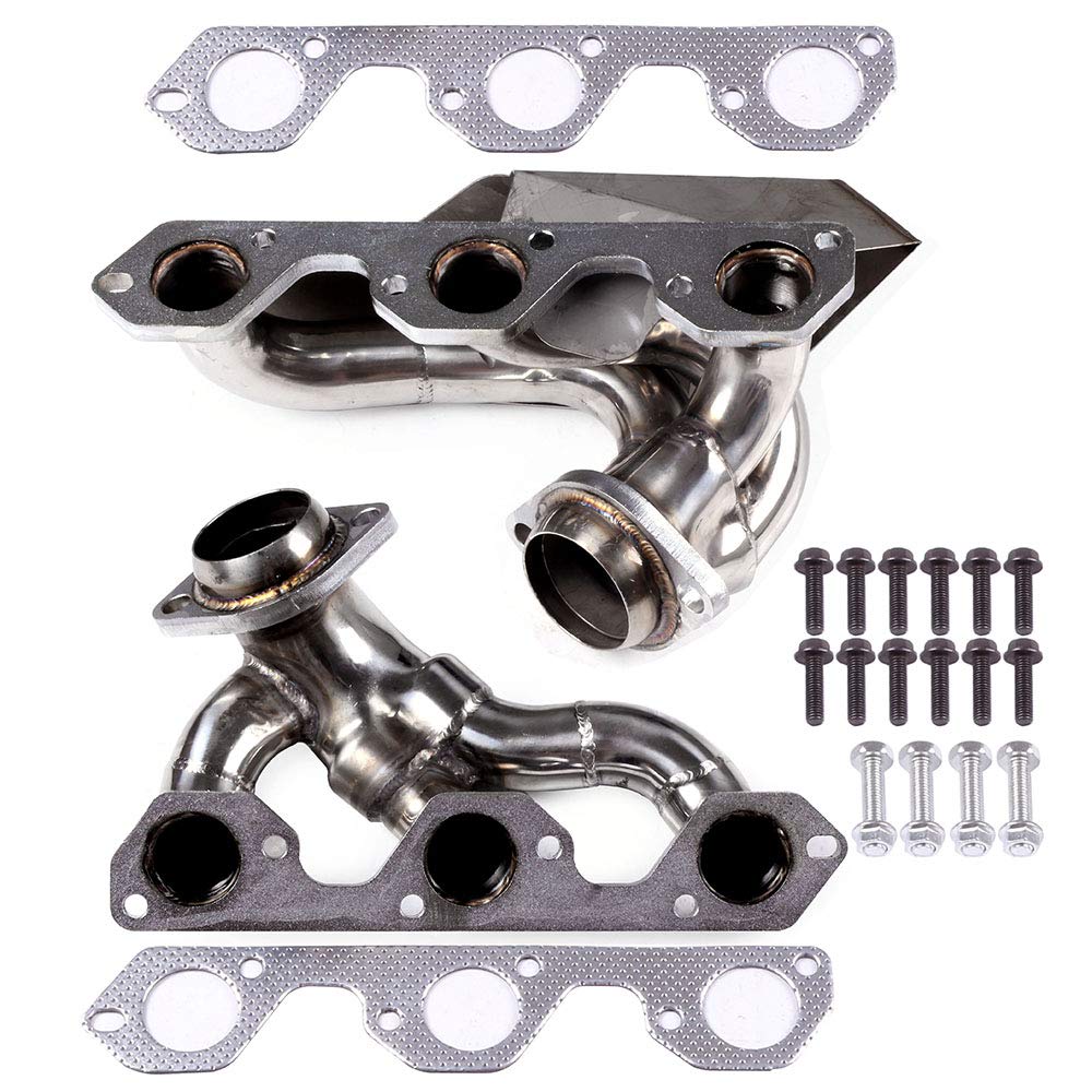 LUJUNTEC Stainless Exhaust Manifold System Replacement Exhaust Pipe Fit 07-11 Jeep Wrangler