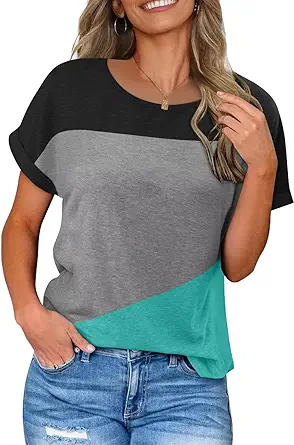 KISSMODA Summer Short Sleeve T Shirt Loose Fit Casual Dressy Women Top 2025 Trendy Ladies Fashion Blouses(S-3XL)