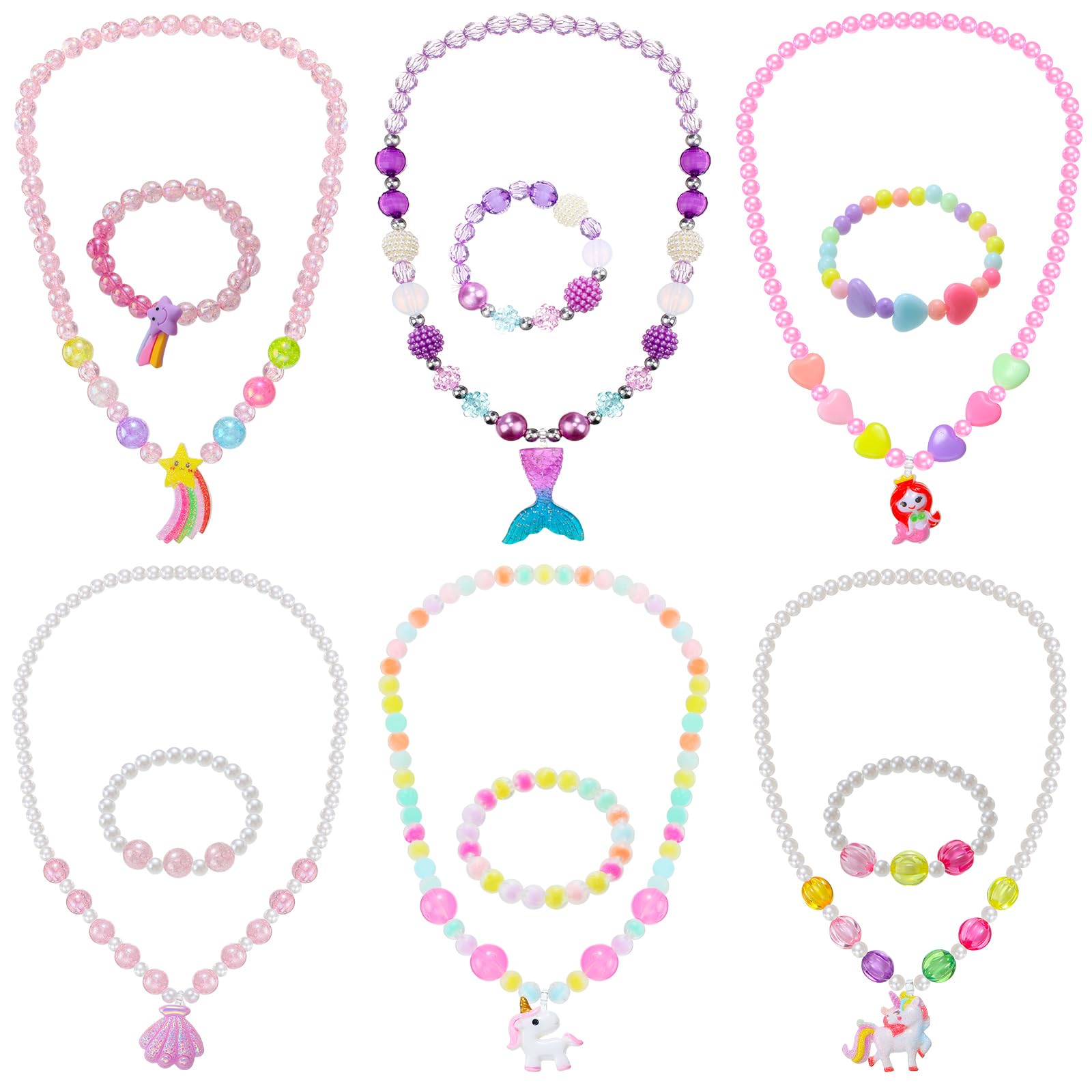 Amazon.com: Sumind 6 Sets Toddler Jewelry for Little Girls Baby