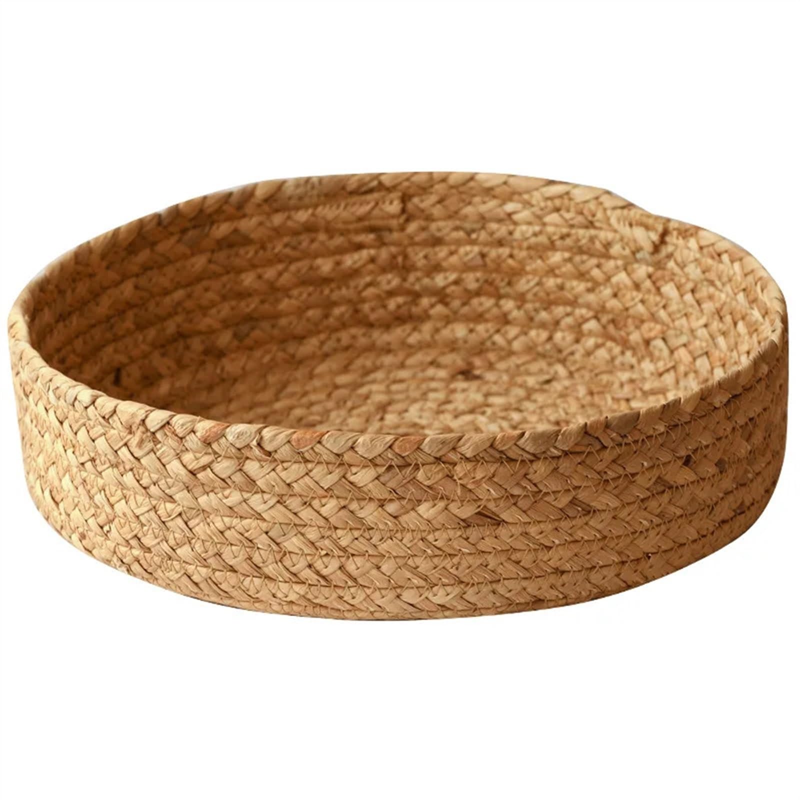 Fruit Basket Round Rattan Bread Basket - Fruit Bowl, Woven,Handmade for Serving Fruit Basket Bowl(Small)