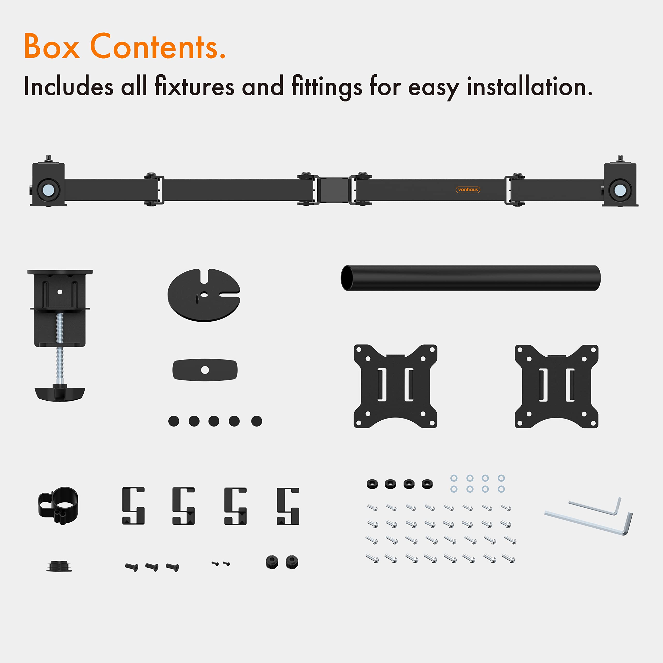VonHaus Dual Monitor Arm for 13 to 32 Inch Screens Dual Monitor Mount