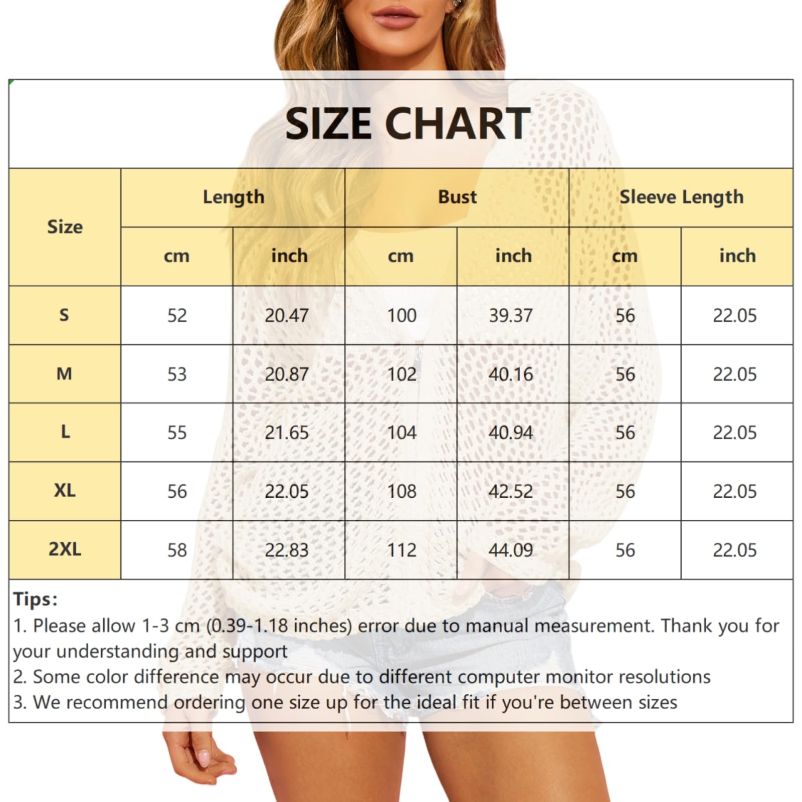 Copricostume da spiaggia leggero da donna in maglia all'uncinetto con zip | Copricostume, cardigan da spiaggia per donna, leggero, a maniche lunghe, in maglia a rete, ideale per la spiaggia e il bagno