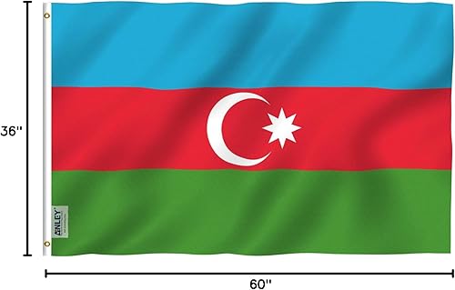 Miniatura 7 de ANLEY Fly Breeze - Bandera de Azerbaiyán de 3 x 5 pies, color vivo y a prueba de decoloración, cabecera de lona y doble costura, banderas de la