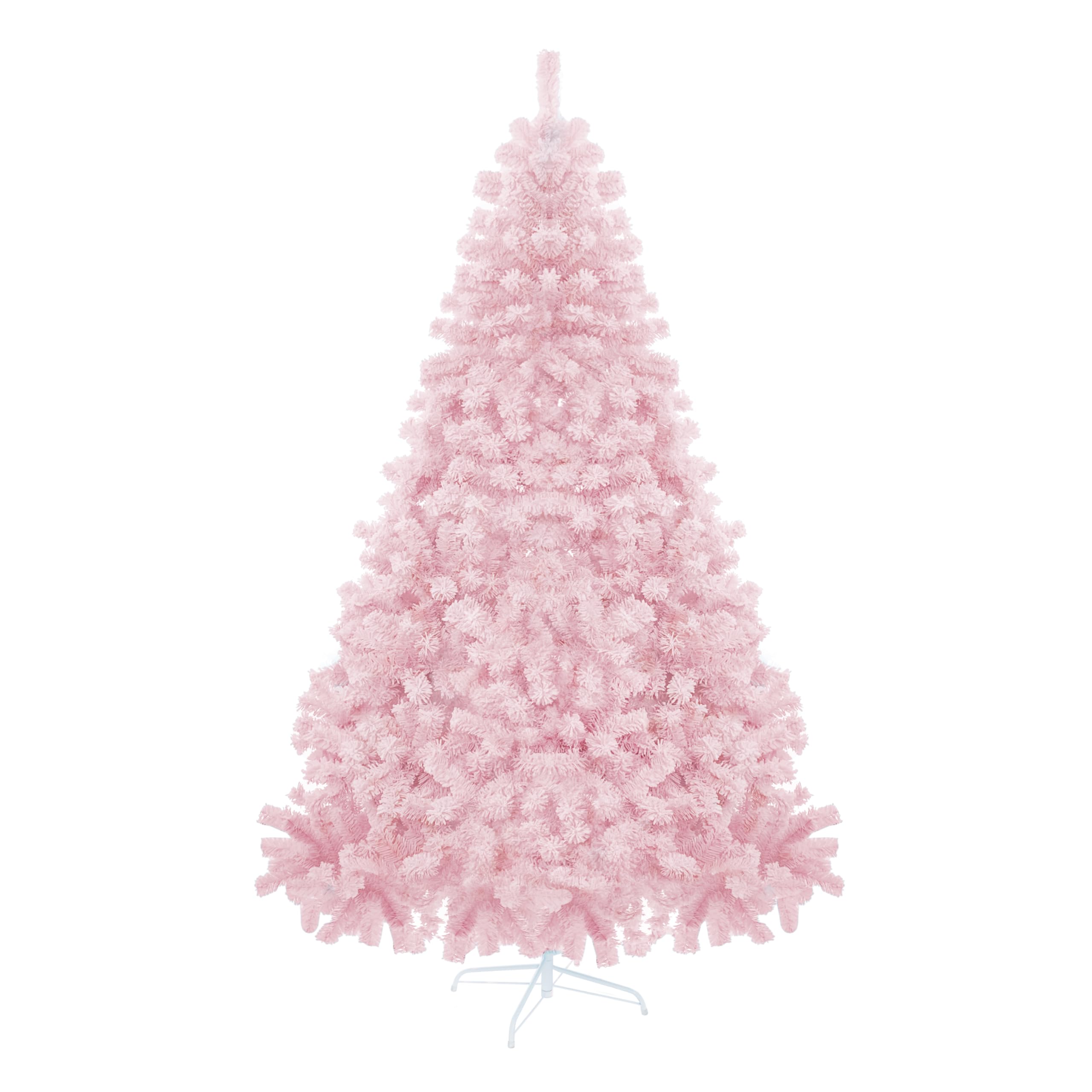 6FT 920 Tips Artificial Christmas Pine Tree Fake Xmas Spruce Trees Holiday Decoration with Metal Stand Easy Assembly for Outdoor and Indoor Decor Flocked Pink