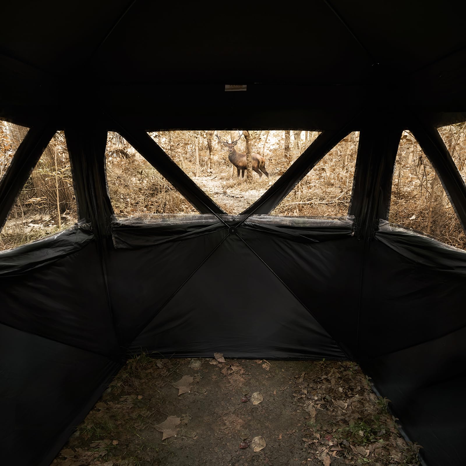 VEVOR Tienda de Caza Portátil Visión de 270° Puesto de Caza Plegable para 1 o 2 Personas con Bolsa de Transporte Tienda de Camuflaje Resistente con 3 Ventanas Horizontales, 1410 x 1410 x 1700 mm