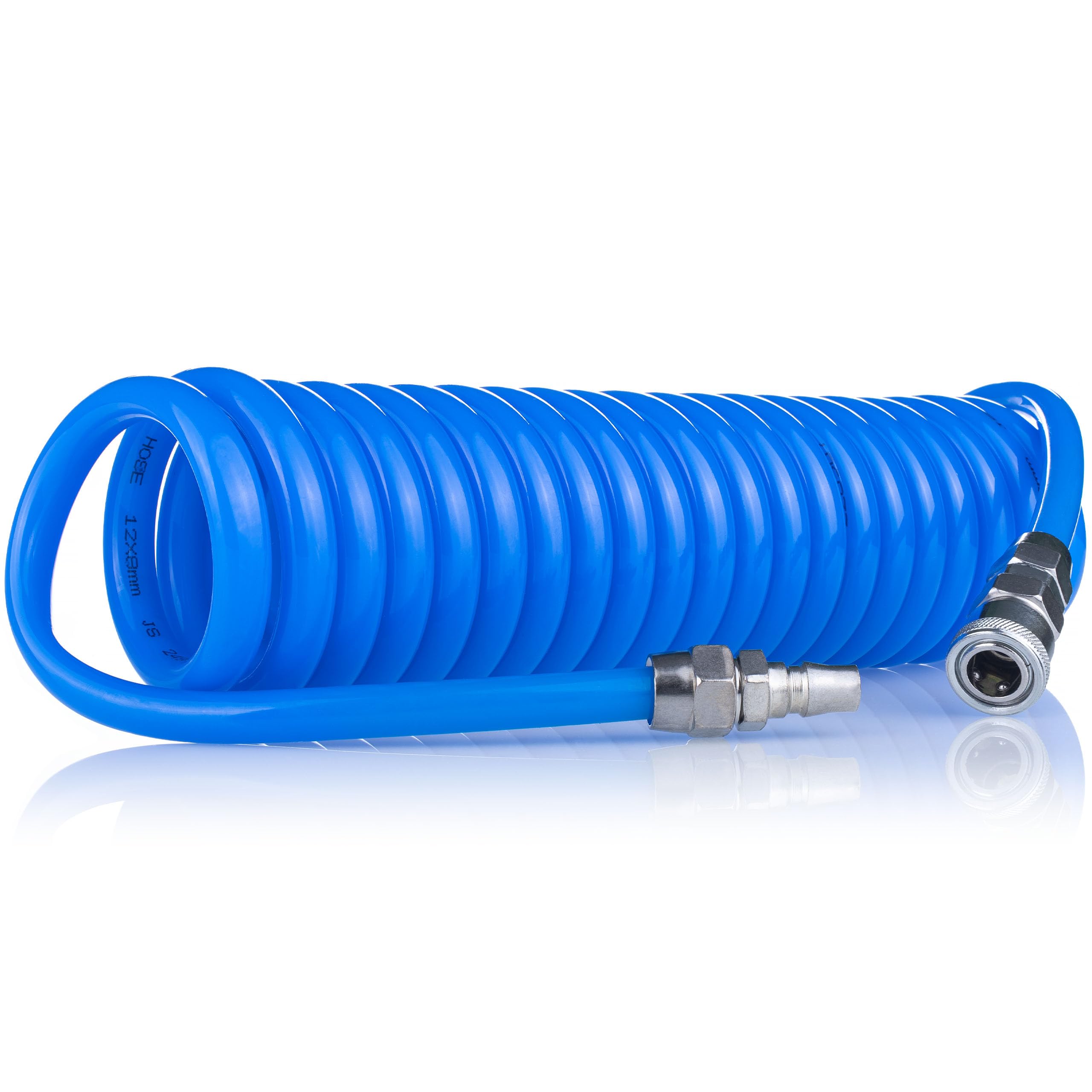 Tubo Pneumatico Spiralato 8x12mm 5m – Poliuretano Resistente, 6–10 Bar, -20°C/+75°C | Uso Industriale e Officina | Tubo Aria Compressa Professionale