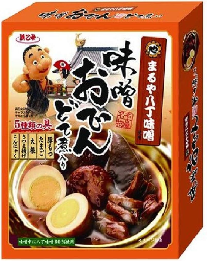 東海限定 愛知県限定 名古屋限定 浜乙女 味噌おでんどて煮入り まるや八丁味噌使用 名古屋名物 5種類の具 こんにゃく さつま揚げ 大根 たまご 豚もつ おでん 270g
