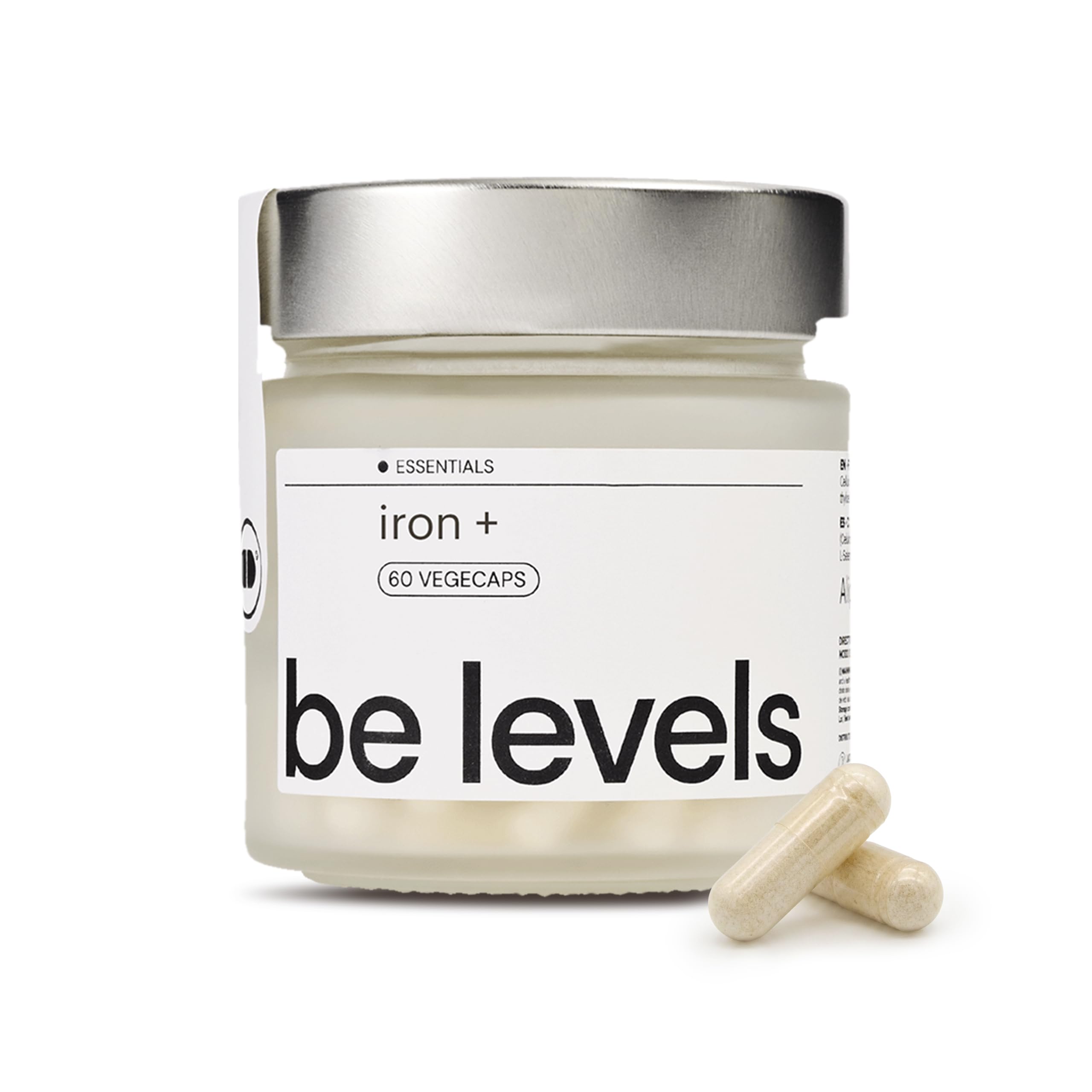 Hierro Alta Absorción con Vitamina C y Vitaminas B 30 mg Hierro Endosomal (SunActive®) + B12 + B6 y Ácido Fólico Alta Tolerancia Digestiva 60 Cápsulas be levels Iron+