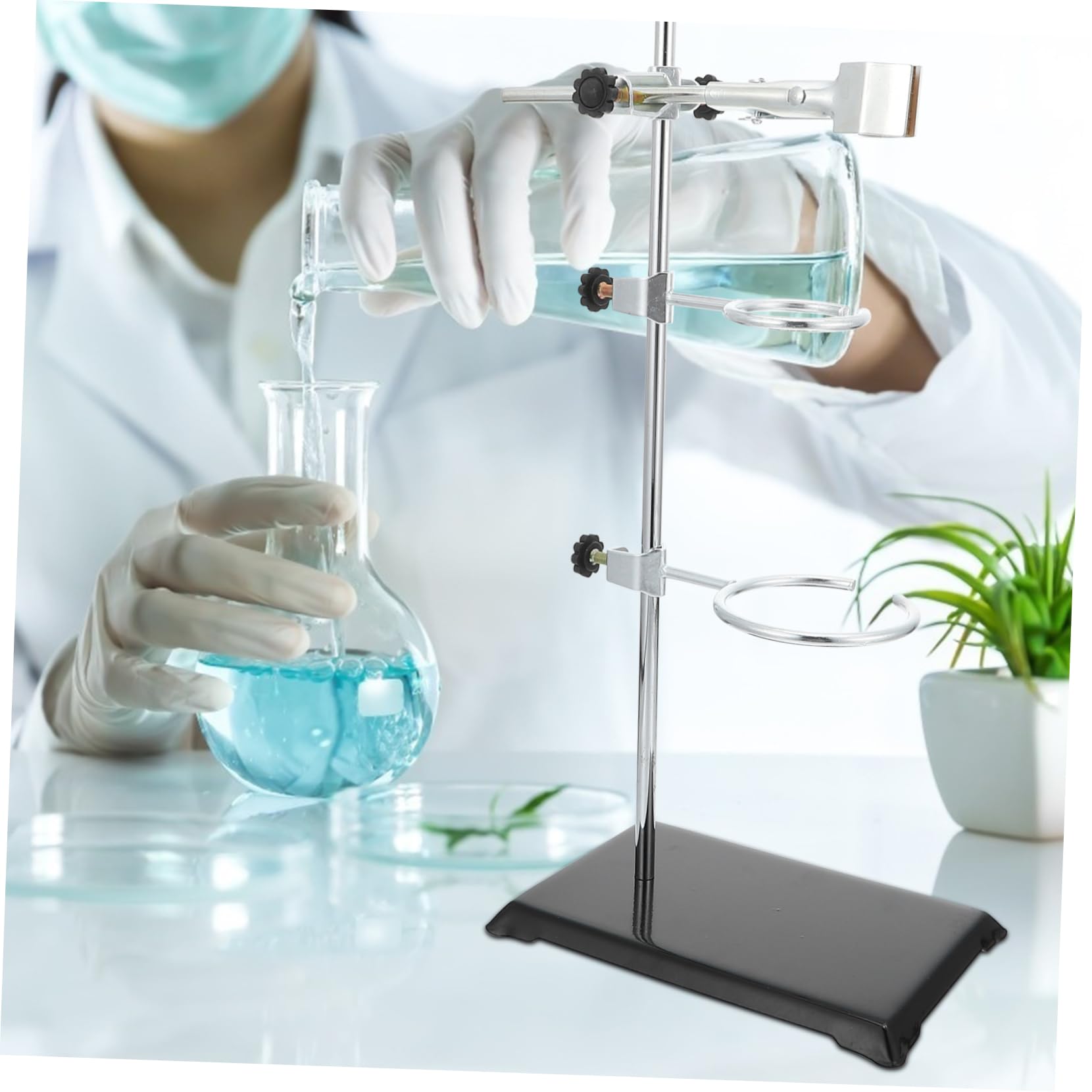 ULTECHNOVO Standard Metal Laboratory Stand Clamp Full Set for Chemistry Lab Classroom Sturdy Iron Constructi