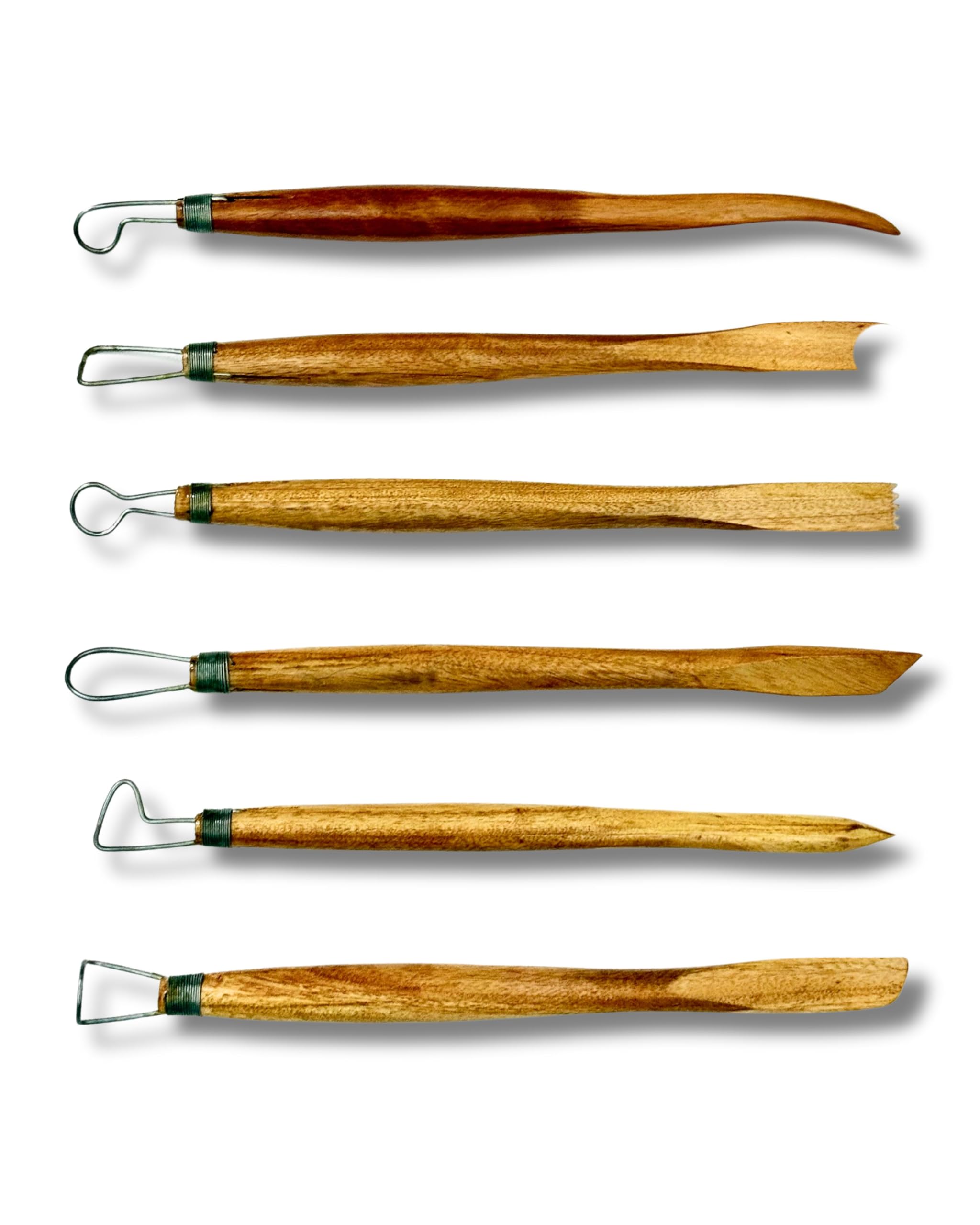 Ceramic 6 Pcs Wooden Handle Clay Pottery Sculpting Tools | Professional Single -Sided Pottery Wire Loop Tool Set for Ceramic Wax Carving Modeling Clay-picture-29