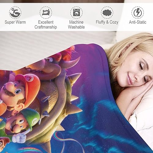 Miniatura 4 de Mzvufous Acogedora manta de franela de forro polar para sala de estar, sofá, silla, manta de cama regalos para niños y niñas, estilo 1 (50 x 60