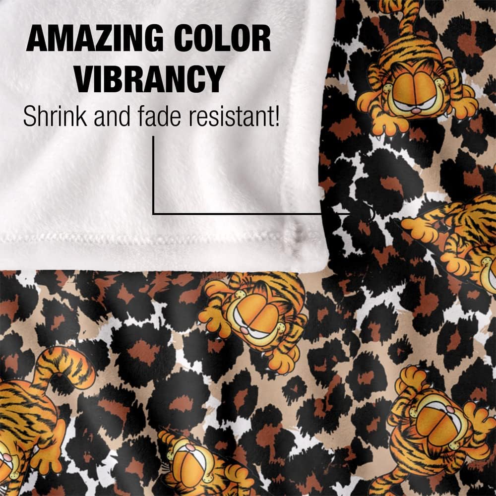 Trevco Garfield Wild Cat Silky Touch Super Soft Throw Blanket 36" x 58"