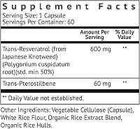 Vista 2 de VitaMonk Resveratrol con pterostilbeno 600 mg/60 mg - Sin rellenos artificiales Suplemento de envejecimiento saludable y longevidad - 60 cápsulas